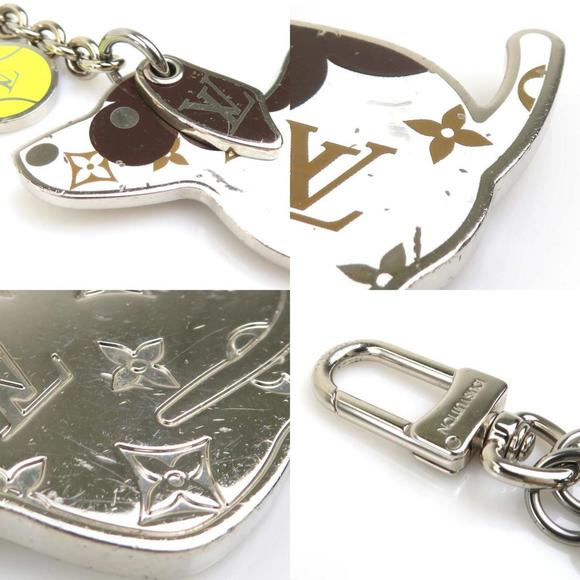 Louis Vuitton LV Dog Charm, Bijoux Sack, Metal, Enamel, Silver, White, Brown,... - Picture 4 of 5